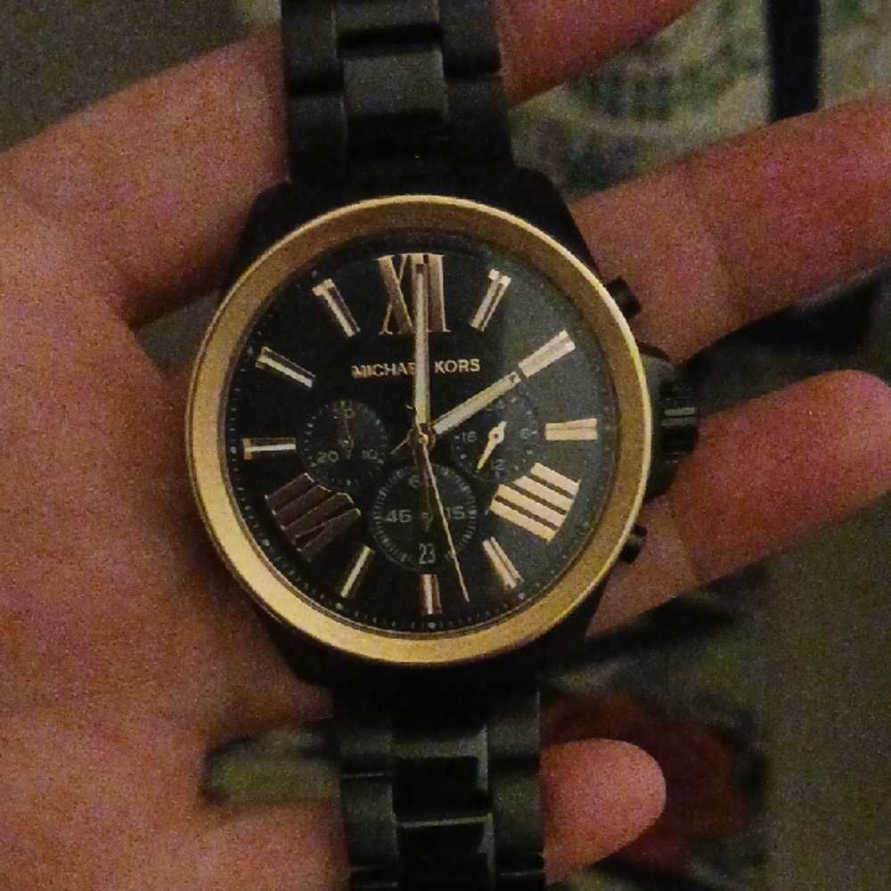 Michael Kors Womens Bradshaw Watch-Black & Gold- NWT